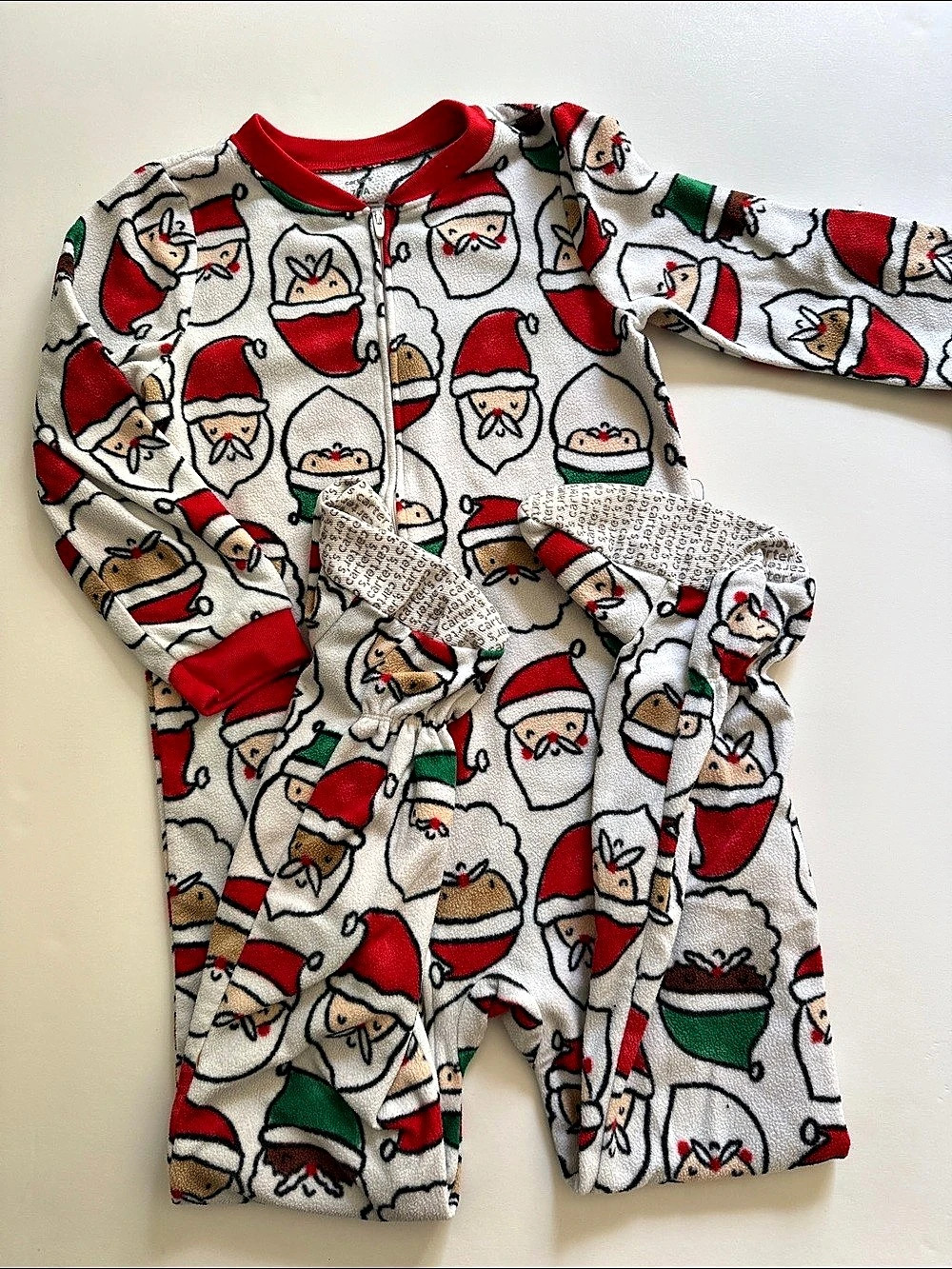 Carter's Santa Print Footie Pajama